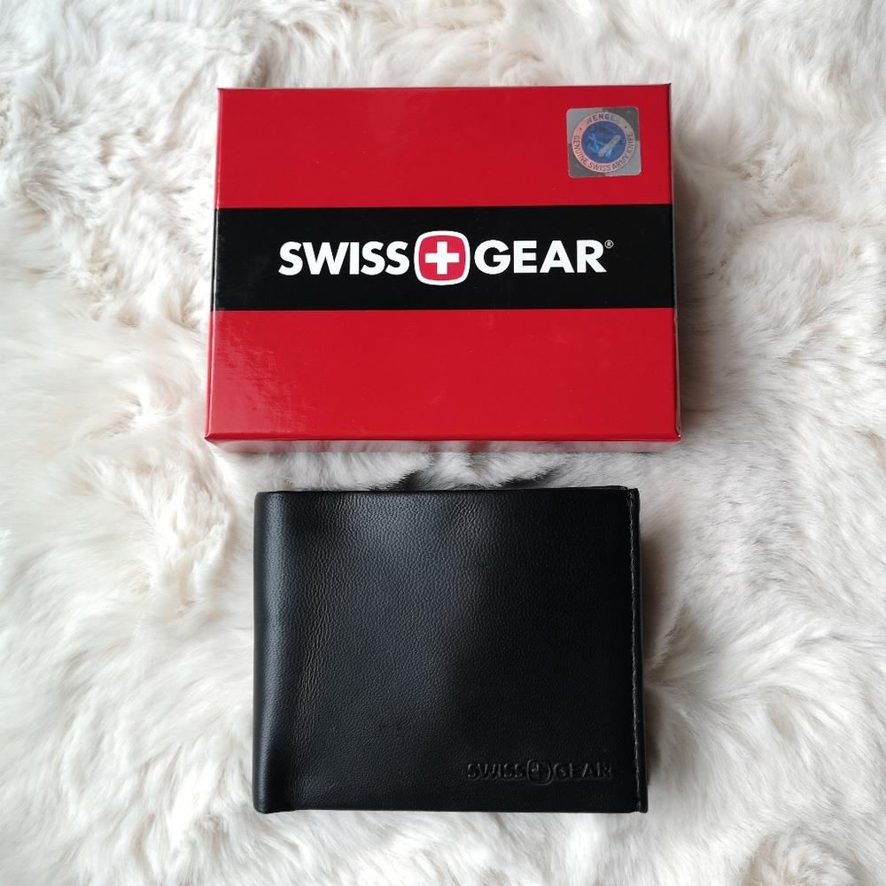 Black Swiss Gear Wenger Men's Leather Wallet